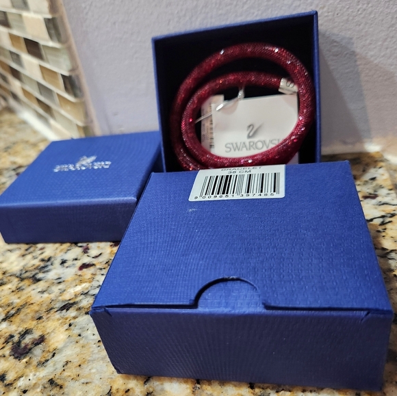 Swarovski Stardust Ruby Ladies Double Bracelet 5139748 ~ New - Picture 12 of 15